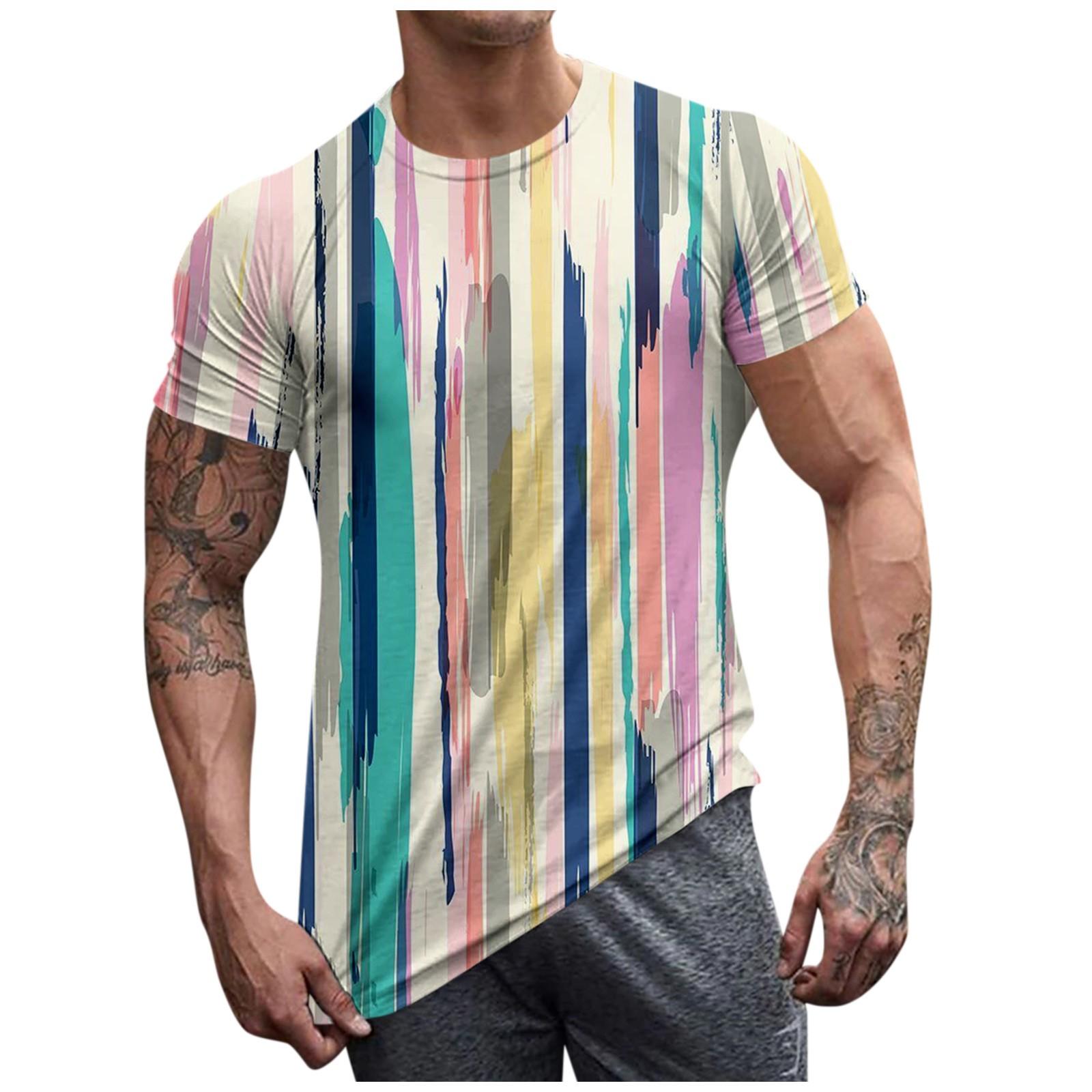 

Мужская футболка с коротким рукавом и принтом, летняя повседневная толстовка с круглым вырезом XL синий