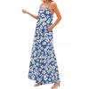 Women's Spring And Summer Casual Fashion Adjustable Suspender Printing Long Dress