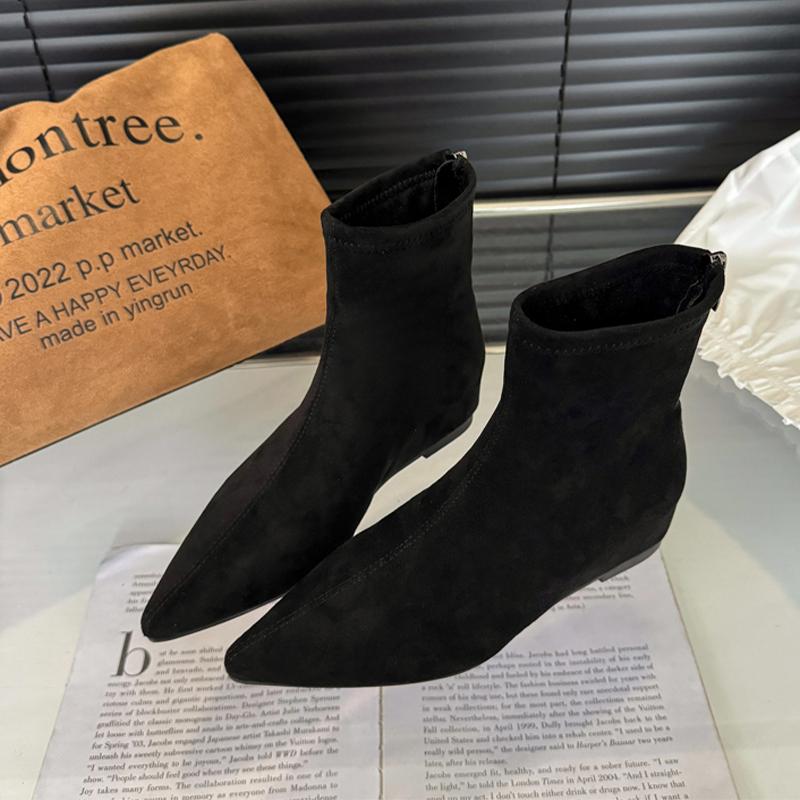 

Модные женские ботильоны на плоской подошве с острым носком, дизайнерская обувь для платья, женские короткие ботильоны 2025 зима новые, сексуальные ботильоны челси для женщин 40