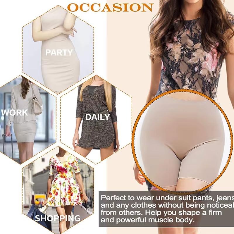 Pantaloni scurți anti-frecare pentru femei, talie înaltă, siguri, tip boyshort, invizibili sub rochie, lenjerie intimă fără cusături, chiloți cool, netezi, cu control, 2 buc