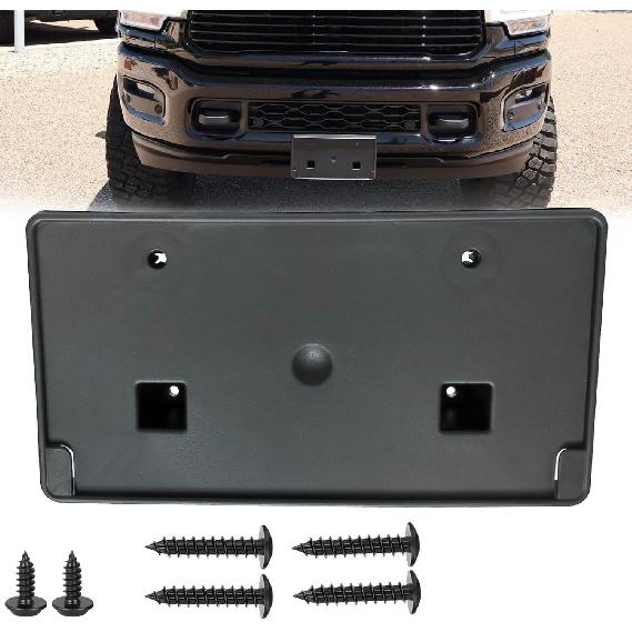 Front License Plate Frame Tag Mounting Bracket Holder Fits for 2019 2020 2021 2022 2023 2024 Ram 2500 3500 4500 5500 Replacement 68362197AA