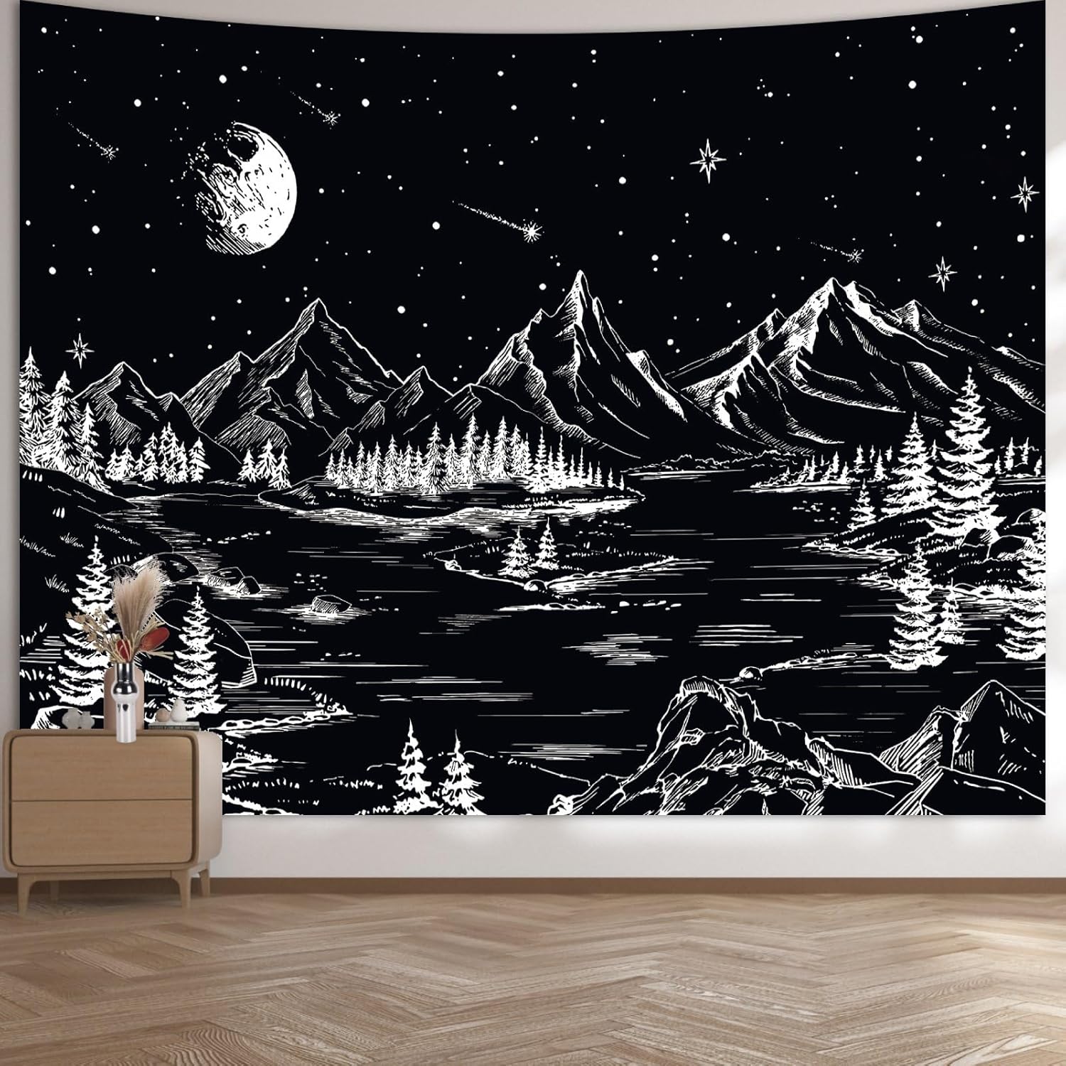 Tapestry apdidl very large black and white 75x100