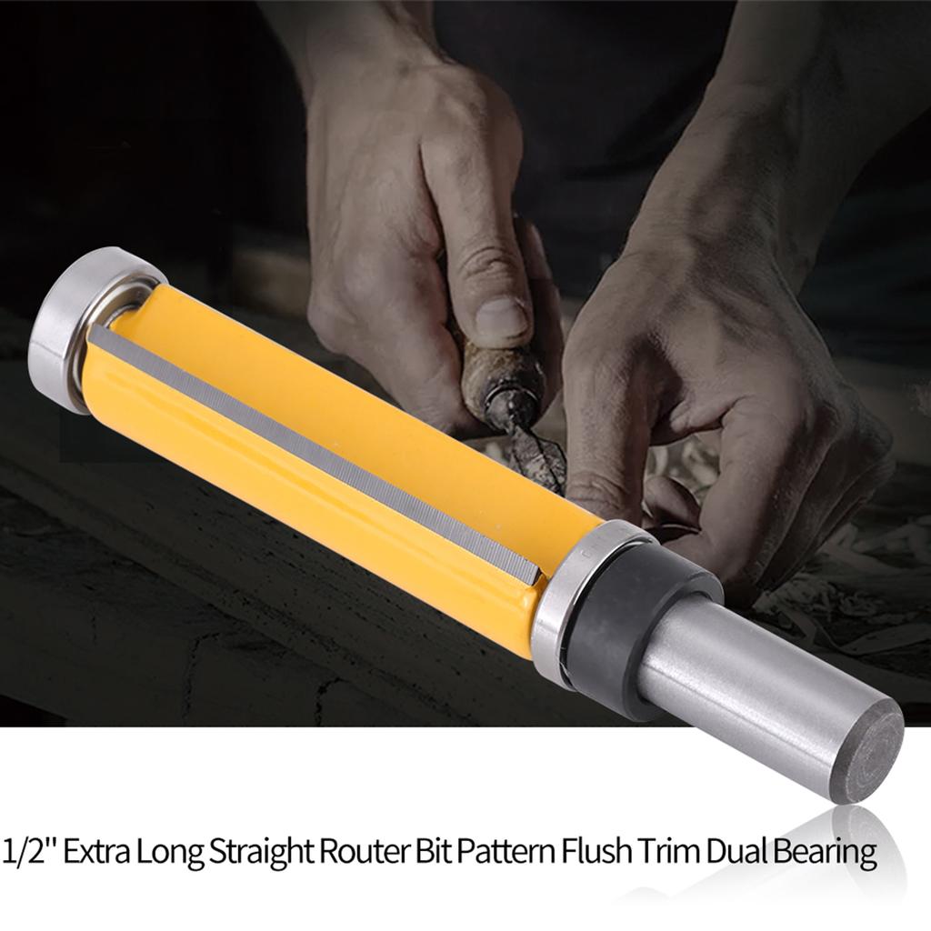 Prosty Frez Stolarski Narzędzie do Wykańczania Krawędzi 2 1 2 Dł x 3 4 Śr x 1 2 Trzpień z Łożyskami