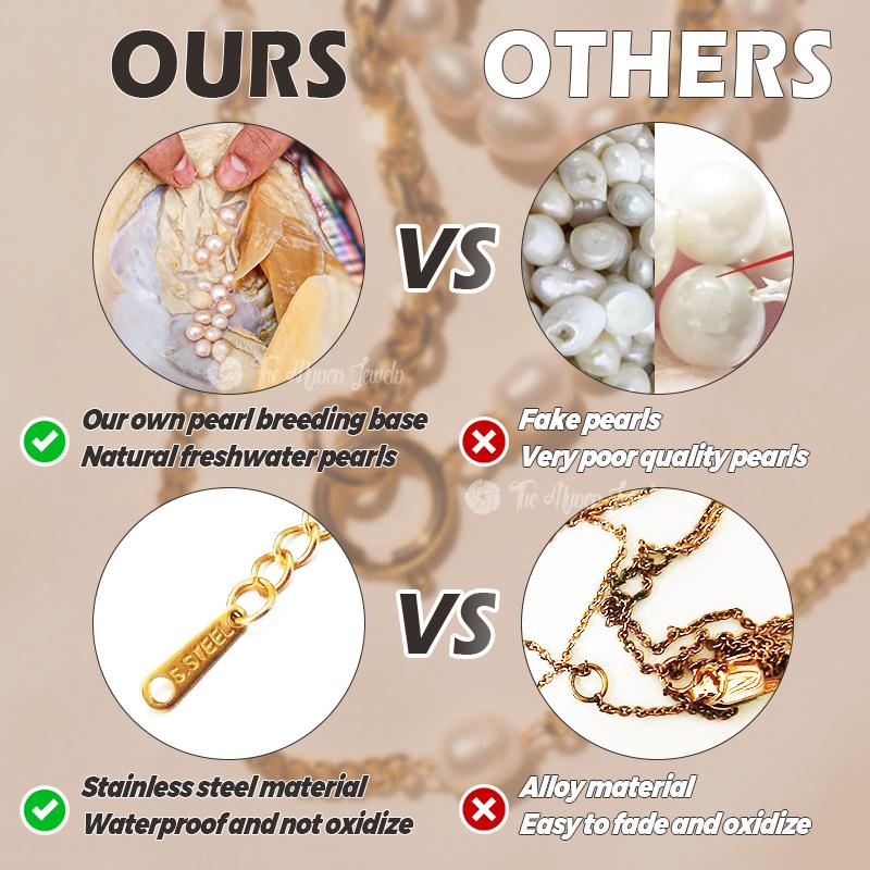 Muses Jewels Big Discount Natural Pearl Jewelry Beads Pendant Bracelet Gold-plated Stainless Steel String Niche Design Perlen