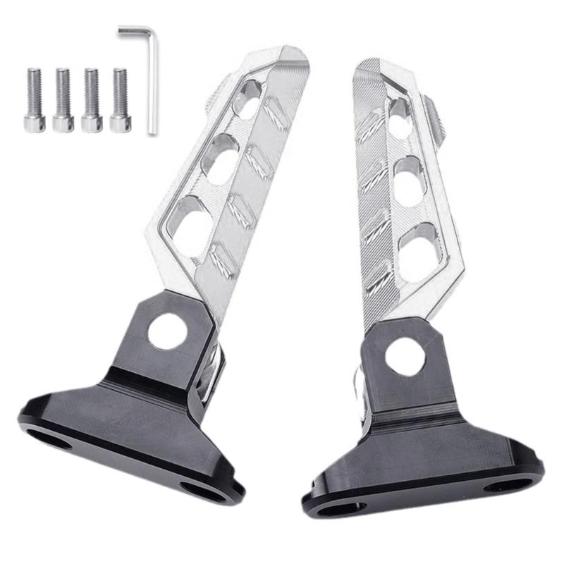 

Easy Install Foldable Foot Pegs Aluminum Compact Folding Footrests Space Efficient Foldable Footrests Pair for серебряный