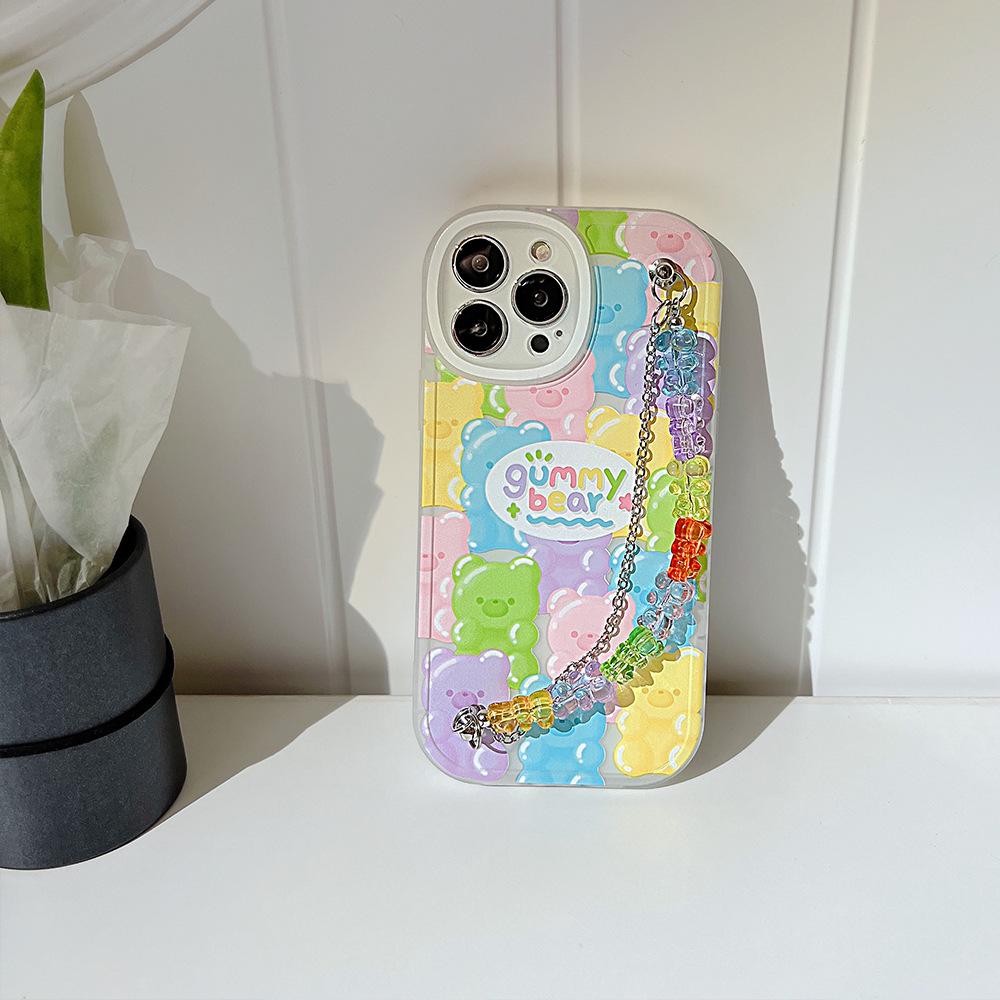 Gummy Bear IPhone 16 Apple Phone Case 15pro Max Suitable for 11 Soft 8p Bracelet X Lanyard