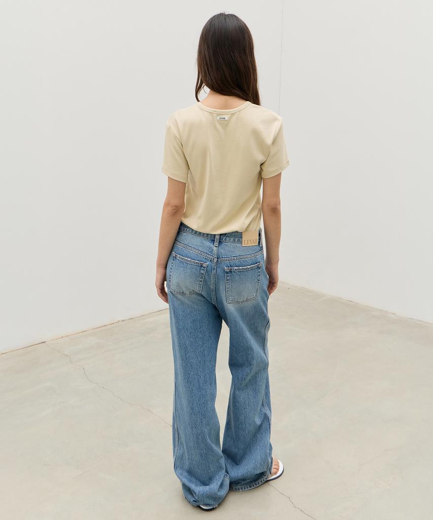 Leuba All-Day Cotton Rib T-Shirt - Cream Butter