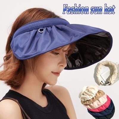1 Pcs Summer Foldable Women's Empty Top Sunhat Suitable for Outdoor Travel Breathable Windproof Sunhat Wide Large Shell Hat