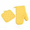 Oven Mitts Pot Holders Set Heat Proof Cotton Non Slip Kitchen Oven Gloves with Hanging   for Cooking Grilling Machine Washable