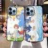 Cartoon Girl And Boy Case For Iphone 14 13 12 11 Pro Max Mini Xs Xr X 7 8 6s Plus Se 2022 Tempered Glass Cover Protection Shell