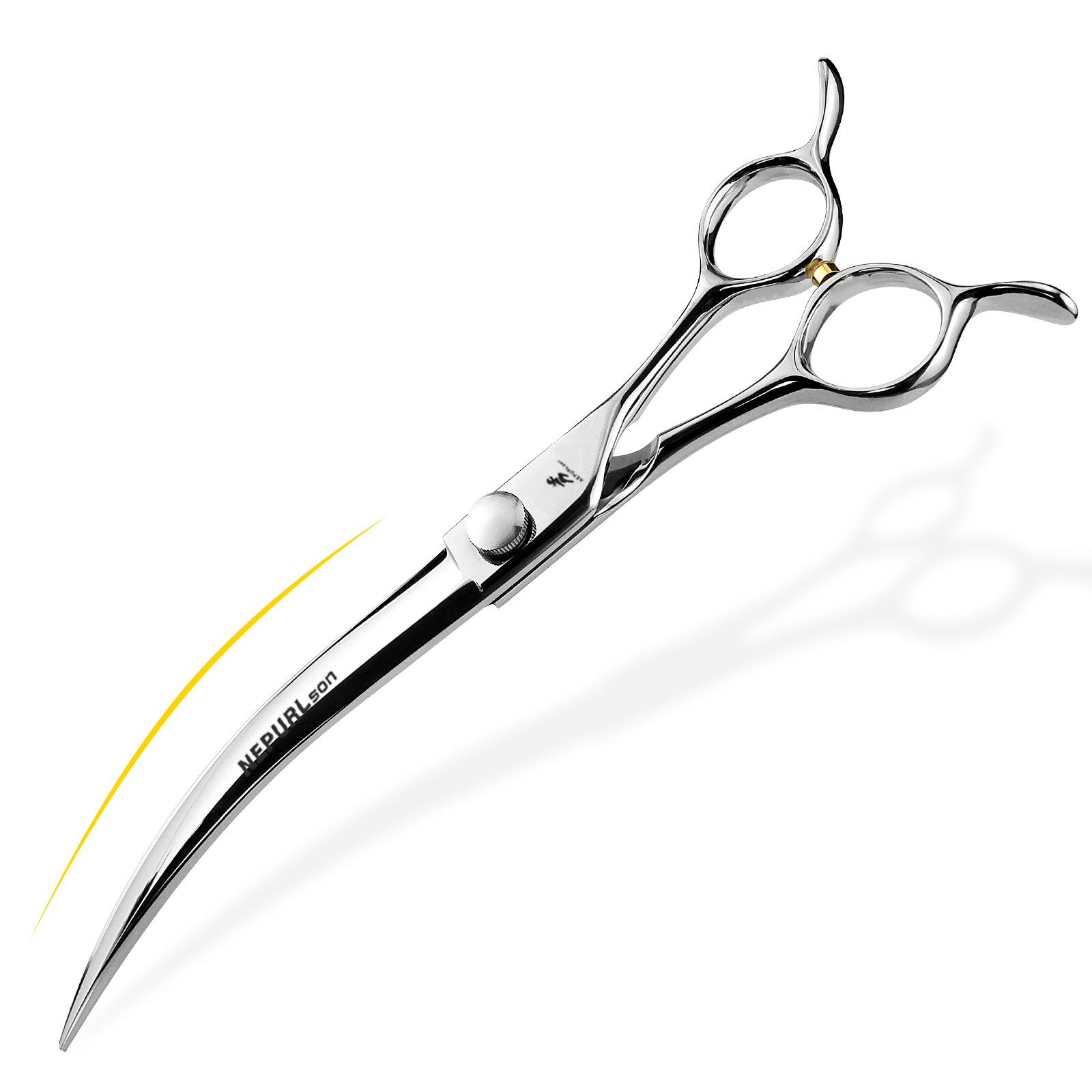 High-End Double-Tailed Curved Vg10 7.5-Inch Curved Scissors Pet Scissors, Professional Grade, Up And Down Curved, For Pet Masters Vg10-7.5 curved shears