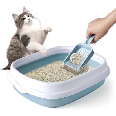 Caixa de areia para gatos Caixa de areia para gatos antirrespingos com pá para peneirar areia removível semi-fechada para gatos e banheiro para animais pequenos