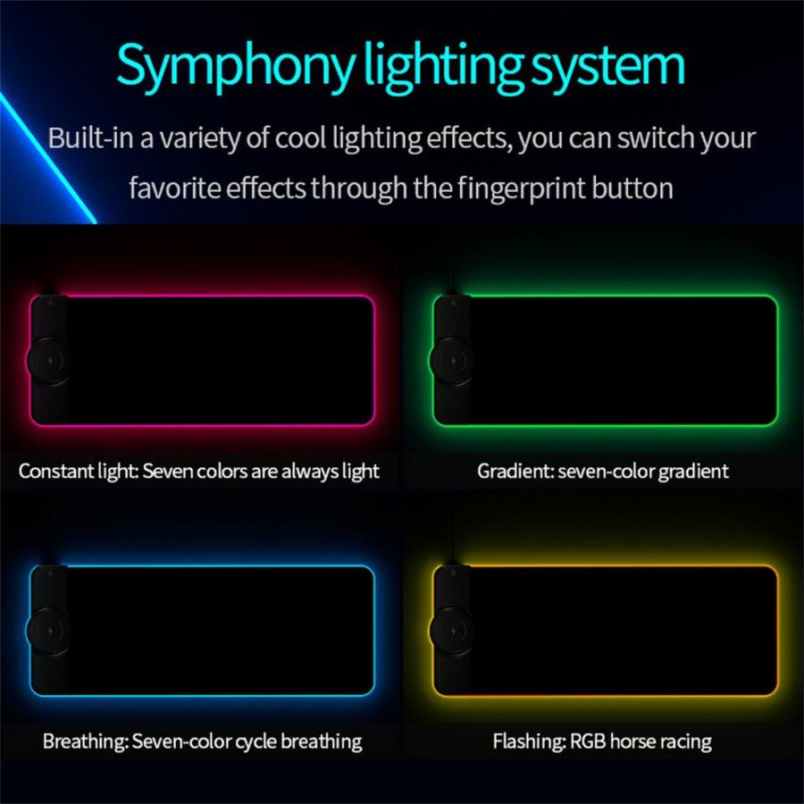 RGB Gaming Wireless Charging Computer Mouse Pad Colorful Luminous Rubber Mouse Pad for PC Laptop Keyboard Table Mat