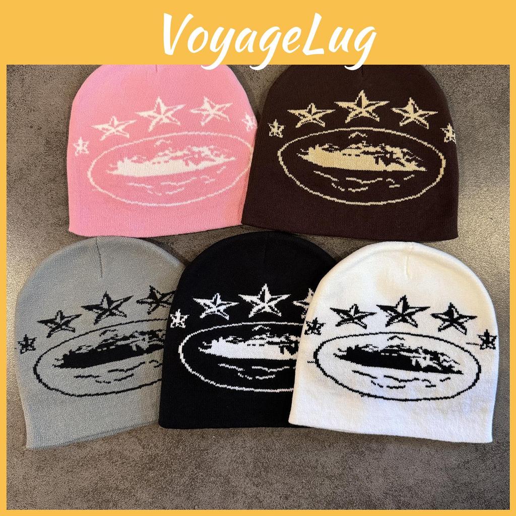 Unisex Acrylic Knit Beanie With Letter Embroidery For Casual Winter Outdoor Wear