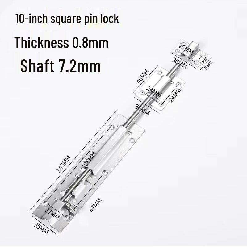 Enhanced Stainless Steel Anti-Theft Door Latch for Warehouse, Bathroom, and Wooden Doors - Surface Mounted Bolt.