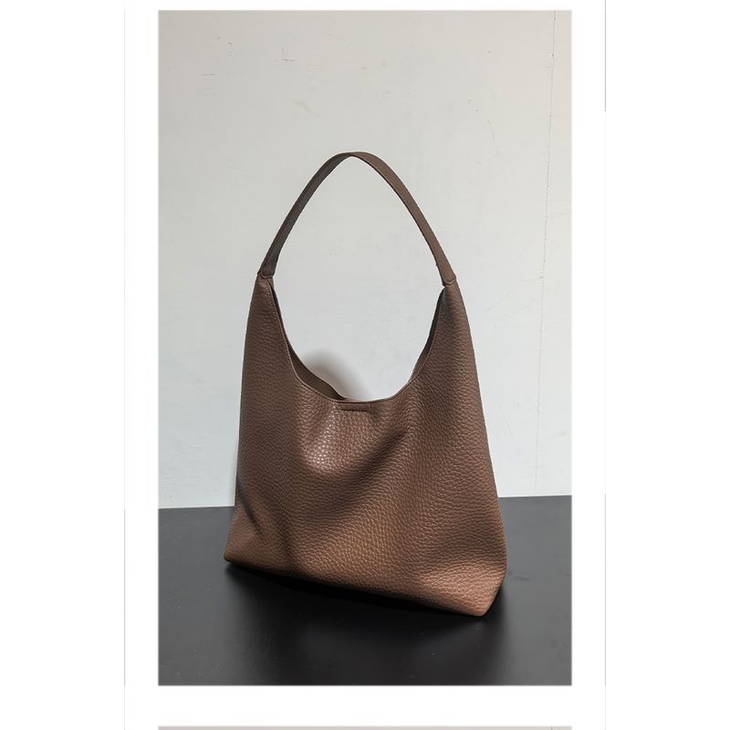 

Ureon Rfnivd Lazy Work Clothing Soft Leather Tote Ice Brown-small bag can be slung