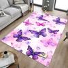 1PC Butterflies Flowers Non-Slip Floor Carpet, Office, Family, Bedroom, Studio - Large Area Rug, Vibrant Colors, Longlasting Material-X416