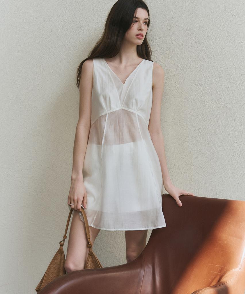 Deuloupisumeon Tulip Layered Midi Dress [Ivory]