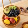 Imitation Rattan Weaving Fruit Basket 2/3 Layers Decorative Standing Tray  Home Kitchen
