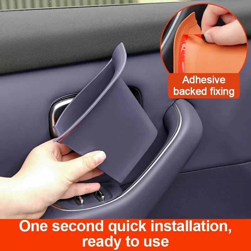 For Leapmotor C10 2024-2026 Car Door Storage Box Armrest Storage Barrel Silicone Front Rear Handle Storage Box Auto Interior Box