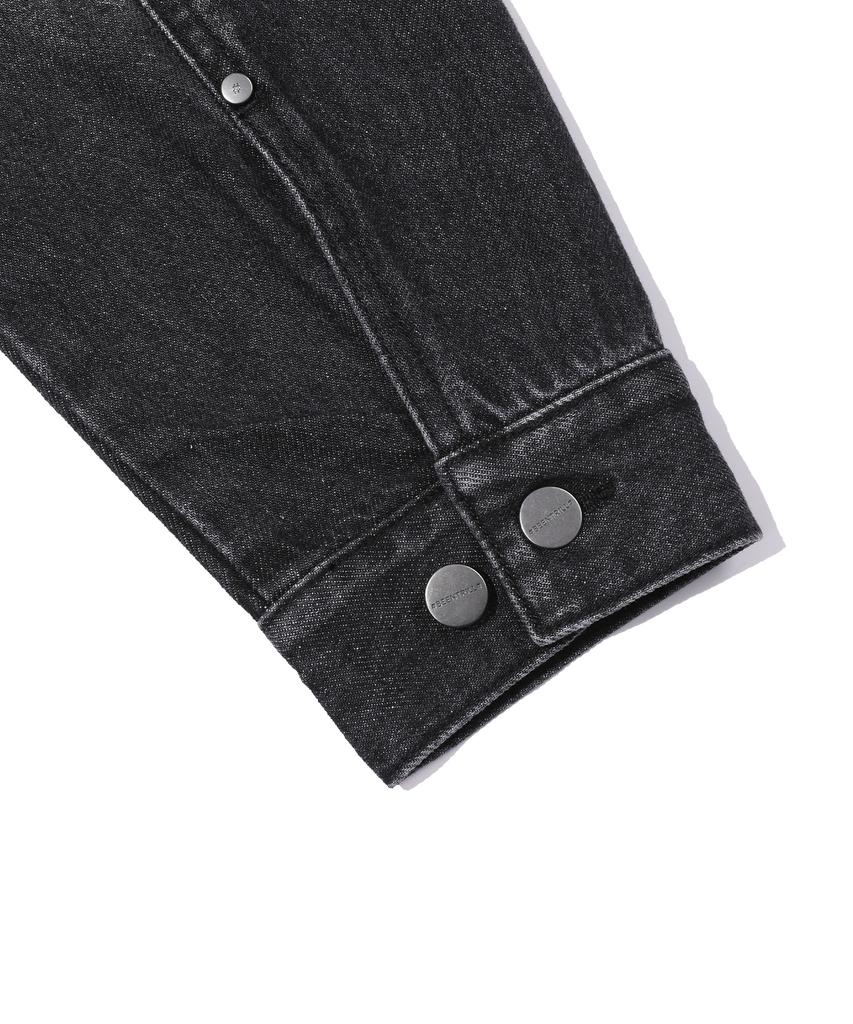 Beentrill Vintage Washed Denim Trucker Jacket (Black)