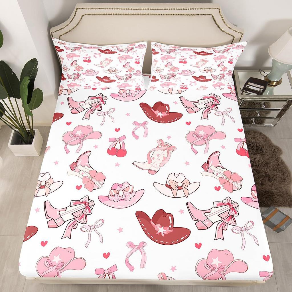 Denim Boots Pattern Sheet Three-Piece Digital Printed Sheet Bedding Set Adult Children