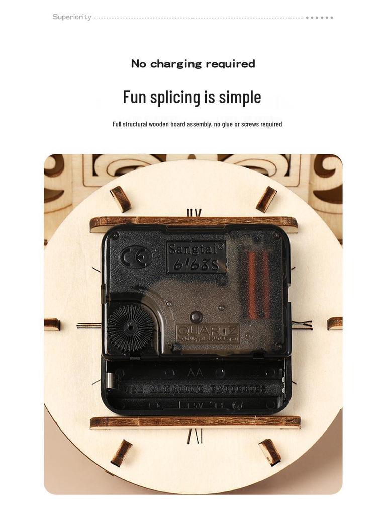 Handcrafted Wooden Clock Tower 3D Puzzle: Creative Educational Toy and Indoor Decoration for Children