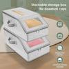 2Pcs Foldable Zipper Baseball Cap Storage Box Non Woven Fabric Baseball Cap Organizer With Clear Window for Clothes Hats