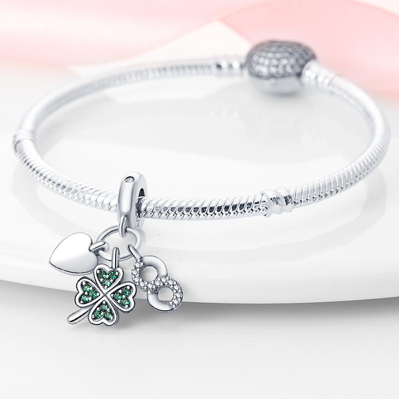 Charms Copper Fit Charms 3Mm Original Bracelet Four Leaf Clover Womens Tree Of Life Beads Diy Fine Jewelry Gift