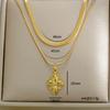 Custom 304 Stainless Steel 18K Gold Plated PVD Doble Collarbone  Necklace Waterproof Heart Butterfly Pendant Women