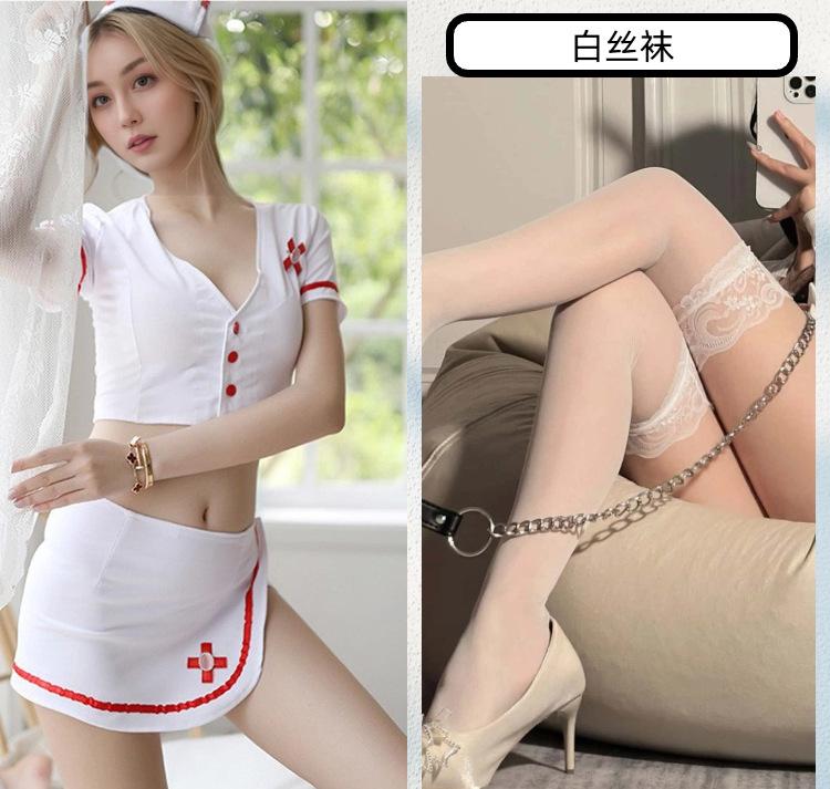 Sexy Lingerie Sexy Temptation Nurse Uniform Role-playing Rhinestone Inlaid Split Skirt Temptation Pure Desire Advanced Sense