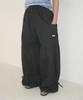 RONRON String Frill Shirring Wide Pants Navy