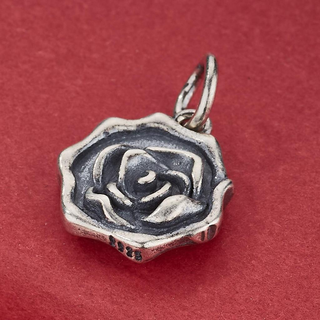 Sterling Silver Rose Flower Pendant & Charm for DIY Bracelets/Necklaces
