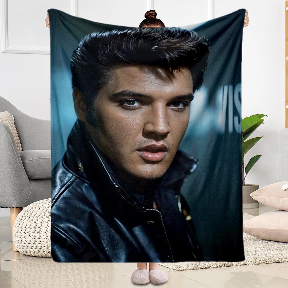 Elvis Presley Guitar Performance Blanket Soft & Cozy Suitable for Office Seaside Couch All-Season Use Stylish Decor Birthday Christmas Gift Blanket