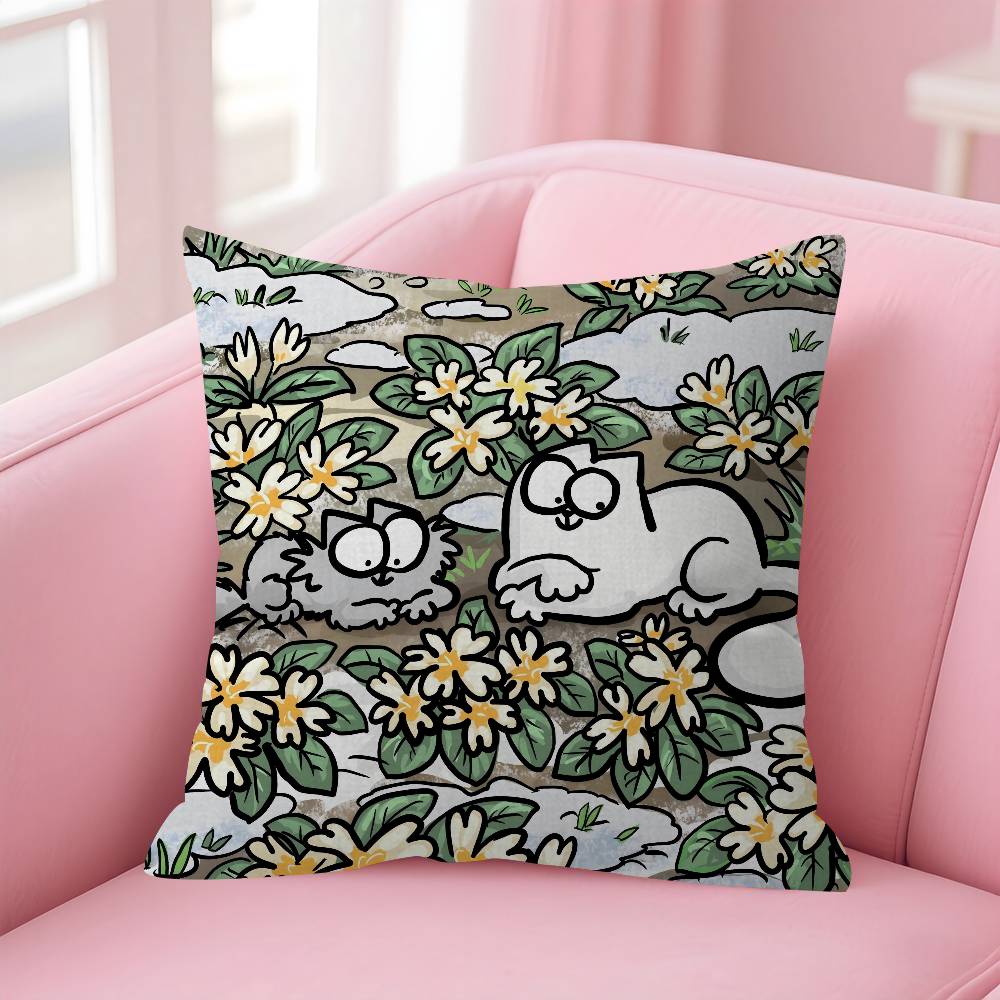 Kawaii SSimons Cat anime  pillow cover sofa cushion cover home room decoration children gift