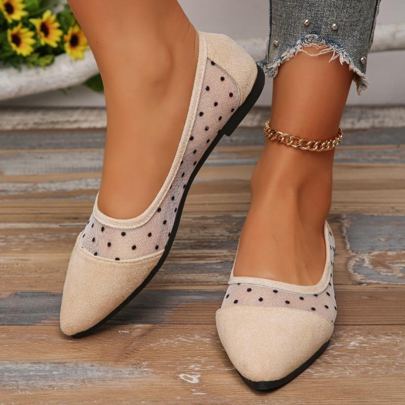 2024 Summer Fashion Square Toe Shallow Mouth Solid Color Large Size Mesh Breathable and Comfortable Slip-on Women's Flat Shoes