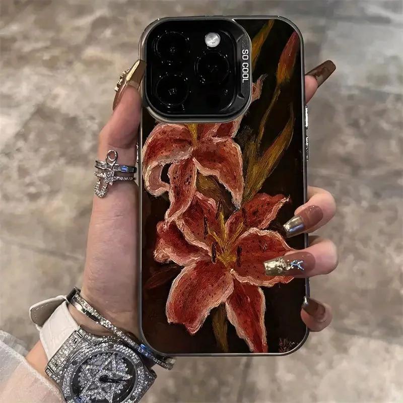 

Oil Painting Lily Flower Pattern Phone Case For Xiaomi Redmi Note 14 13 12 11 Pro Plus 5G 12S 11S Redmi 13C 14C 13 12 4G Cover Redmi 13 4G