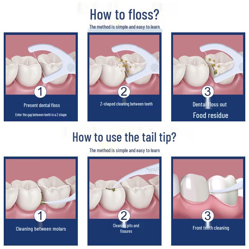 FAWNMUM Durable Disposable Dental Floss Picks, 100-Count