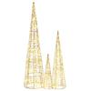Christmas Tree with 90 LEDs 3 pcs Warm White 20 x 20 x 80 cm PET