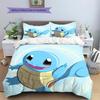 Biancheria da letto con motivo a cartone animato di Squirtle Decorazione per la casa Regalo di compleanno (1 * copripiumino + 2 * federa, senza nucleo)