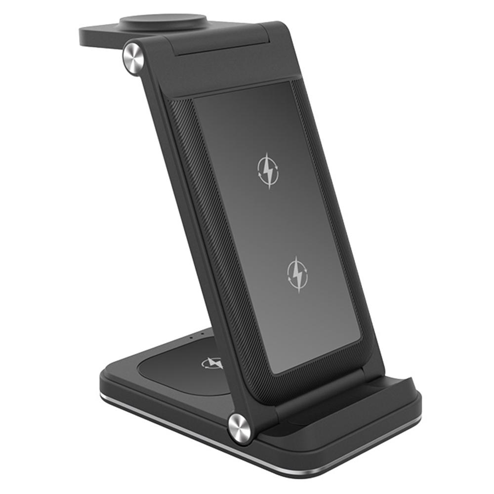 

B27 3-in-1 Foldable Wireless Charger Phone Watch Earphone Charging Dock White