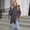 Women S High Neck Loose Long Sleeve Split T Shirt Top