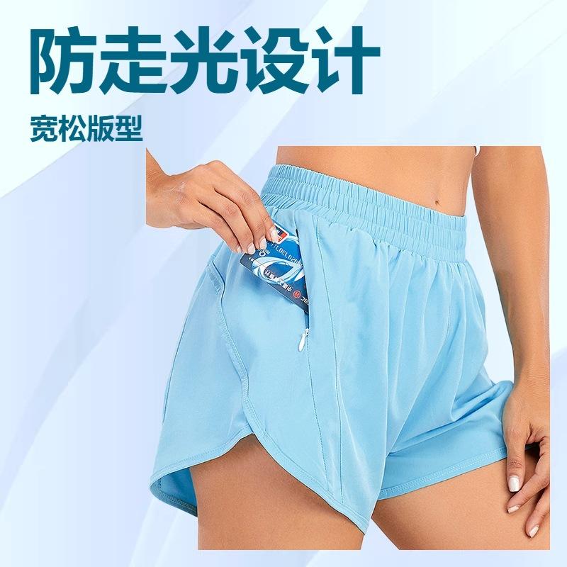 Neue atmungsaktive lockere Anti-Licht Yoga-Shorts Outdoor Freizeit Laufen Sportshorts Damen Fitness Hotpants