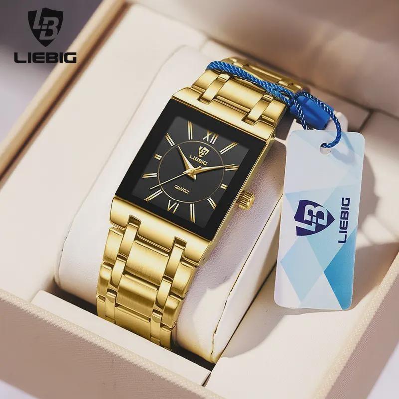 Luxus Goldene Quarz Armbanduhren Für Damen Mode Wasserdicht Damen Herren Uhren Relogio Feminino