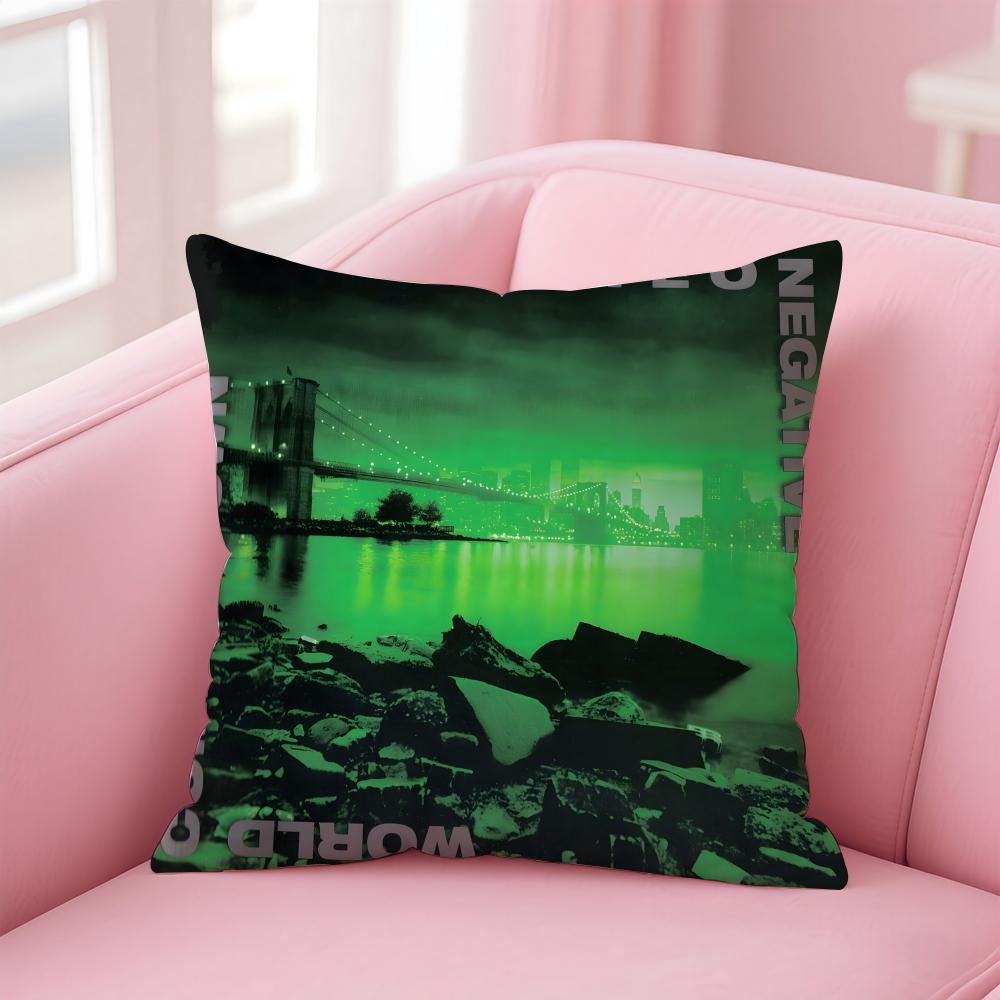 TType O NegativeS Band Cushion Cover Pillow Case Soft Friendly Fabric  Concealed Zipper