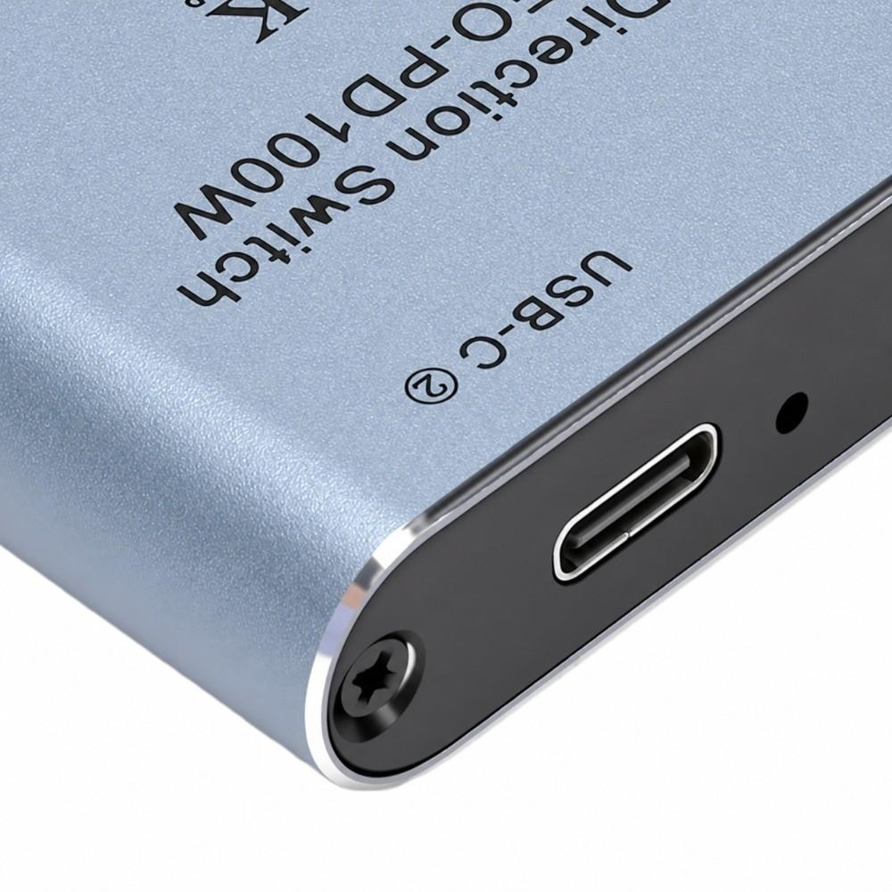100W Power Delivery USB C Splitter 8K@60Hz Type C Switcher Splitter HD KVM Switch For 2 Computers