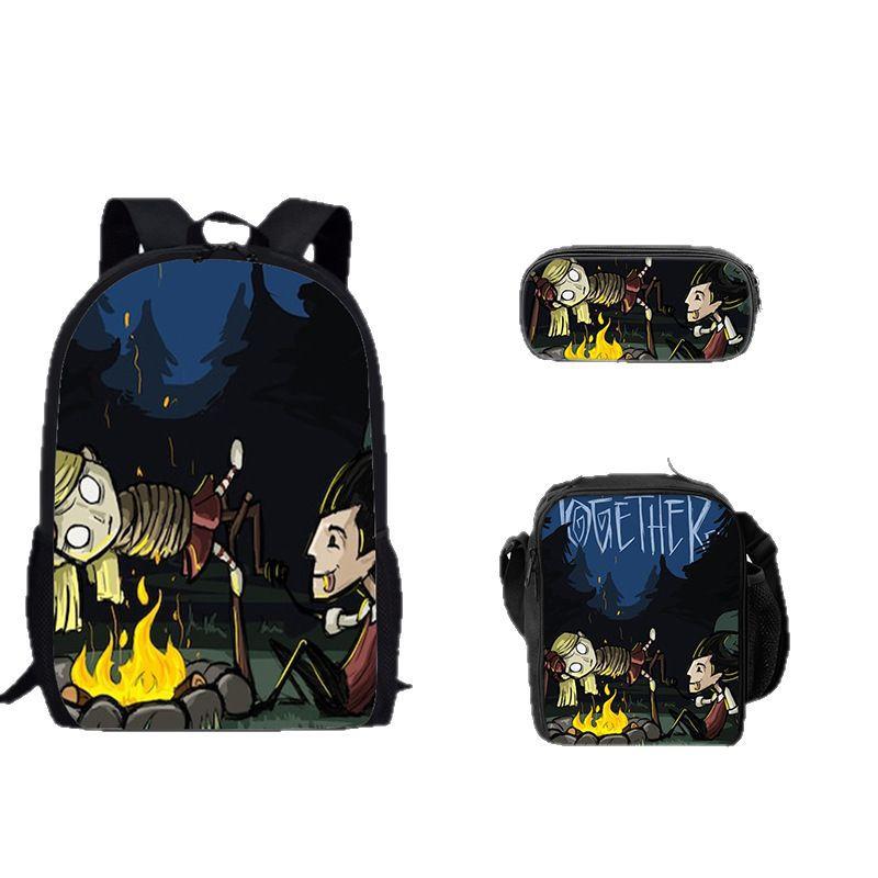 3pcs set Backpack for Boys Girls Best Gift Kids bags Don't Starve Child School With lunch bag Pencil Bags School Student Bags