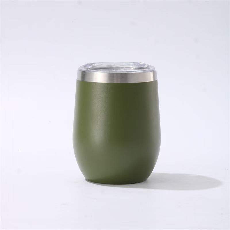 12oz Insulated Eggshell Stainless Steel Wine Glass (U-Shaped, Large Belly)