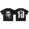 Tricou Bumbac Casual Respirabil Calitate Înaltă cu Imprimeu Cap Ronaldinho Mânecă Scurtă Brand de Modă Gât Rotund Bărbați Femei