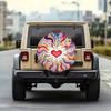 Colorful Heart Swirl Spare Tire Cover for SUVs Sedans Full Coverage Tire Protection Easy Install